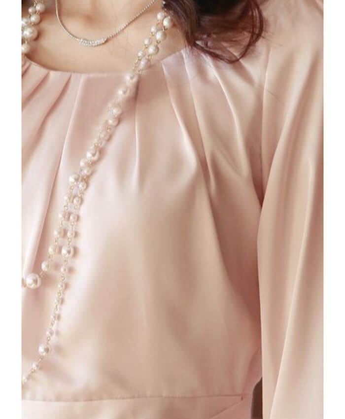 Long Sleeve Peplum Layered Hem Blouse